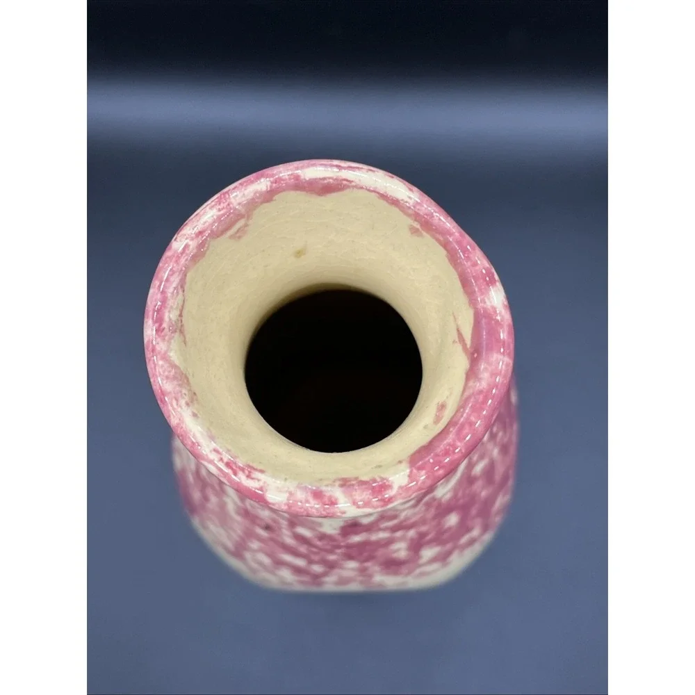 Vtg. Alpine Pottery-Roseville-Apple Design‎ Sponge Paint Milk Bottle Cottagecore